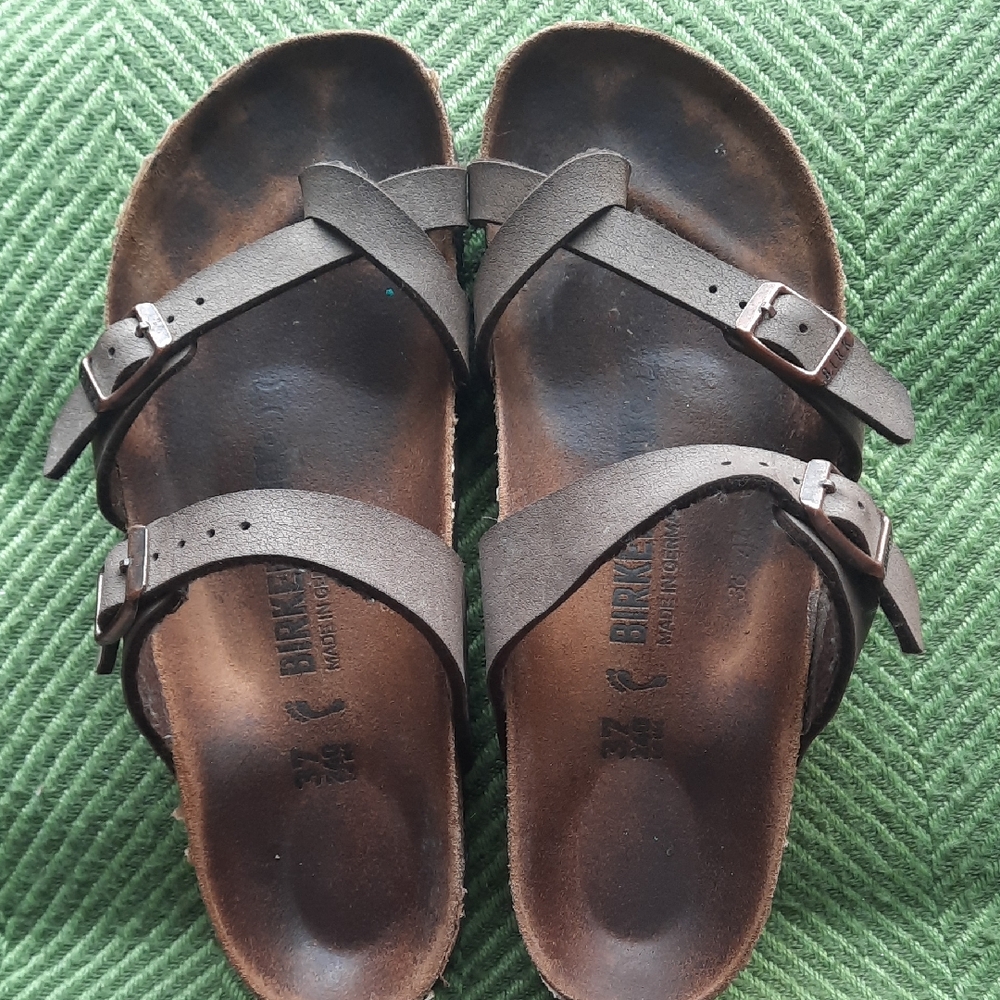 Birkenstock Dark Brown Cross-Strap Sandals